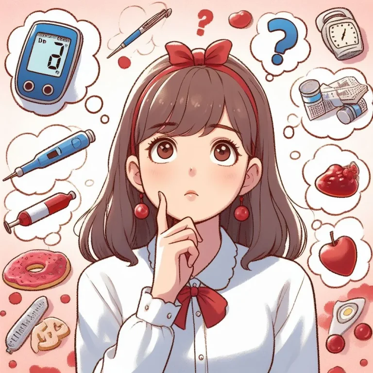 a girl thinking to blood sugar مرتبط با سلامتی